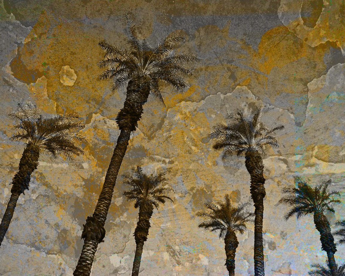 Palms In Gold Texture 