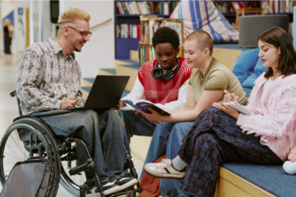 A student with developmental disabilities participating in a hands-on media training session at JDS Creative Academy, supported by Title 17 inclusive education programs.