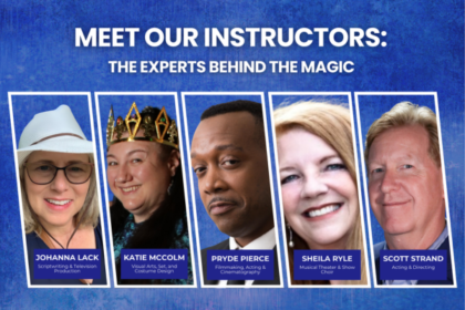 JDS Creative Academy instructors Johanna Lack, Katie McColm, Pryde Pierce, Sheila Ryle, and Scott Strand—experts in acting, filmmaking, musical theater, and creative arts.