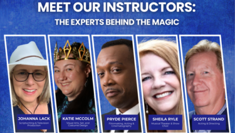 JDS Creative Academy instructors Johanna Lack, Katie McColm, Pryde Pierce, Sheila Ryle, and Scott Strand—experts in acting, filmmaking, musical theater, and creative arts.