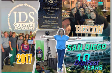 DigiFest® 10-Year Anniversary Tour launch at BizCon San Diego celebrating digital storytelling, creativity, and innovation.