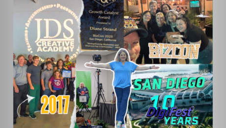 DigiFest® 10-Year Anniversary Tour launch at BizCon San Diego celebrating digital storytelling, creativity, and innovation.