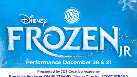 Frozen Jr. cast with Executive Producer Diane Strand and Studio Director Scott Strand at JDS Creative Academy in Temecula – kids theater and children’s musical performance