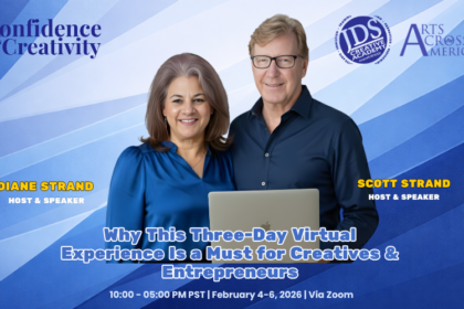 Participants engaged in an interactive virtual workshop on confidence, creativity, and visibility, connecting from home via their computers.